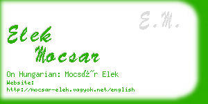 elek mocsar business card